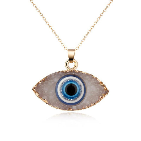 Unisex Eye Natural Stone Resin Necklaces