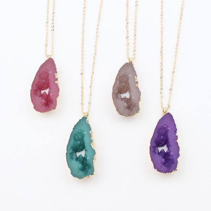 Exaggerated Natural Stone Hollow Necklace