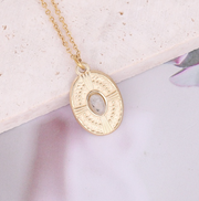 Geometric Oval Natural Stone Necklace