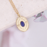 Geometric Oval Natural Stone Necklace