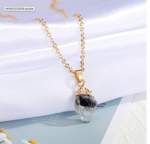 Natural Stone Resin Pendant Necklace