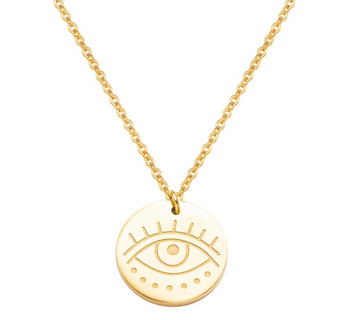 Geometric Circle Eye Necklace